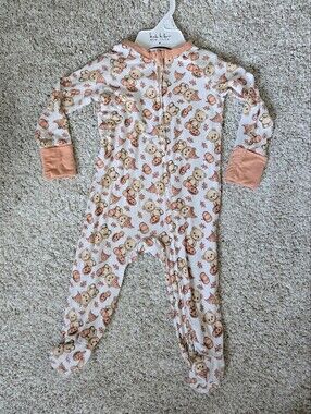 Btween Baby-9 Month- Bamboo Halloween  Footed Onesie